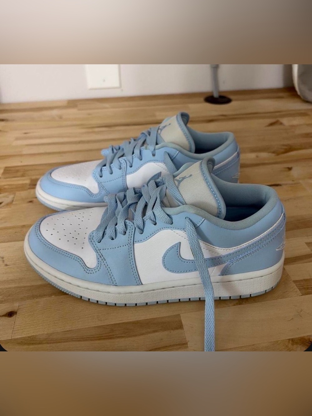 Nike Jordan Powder Blue and White Low-Top Sneakers